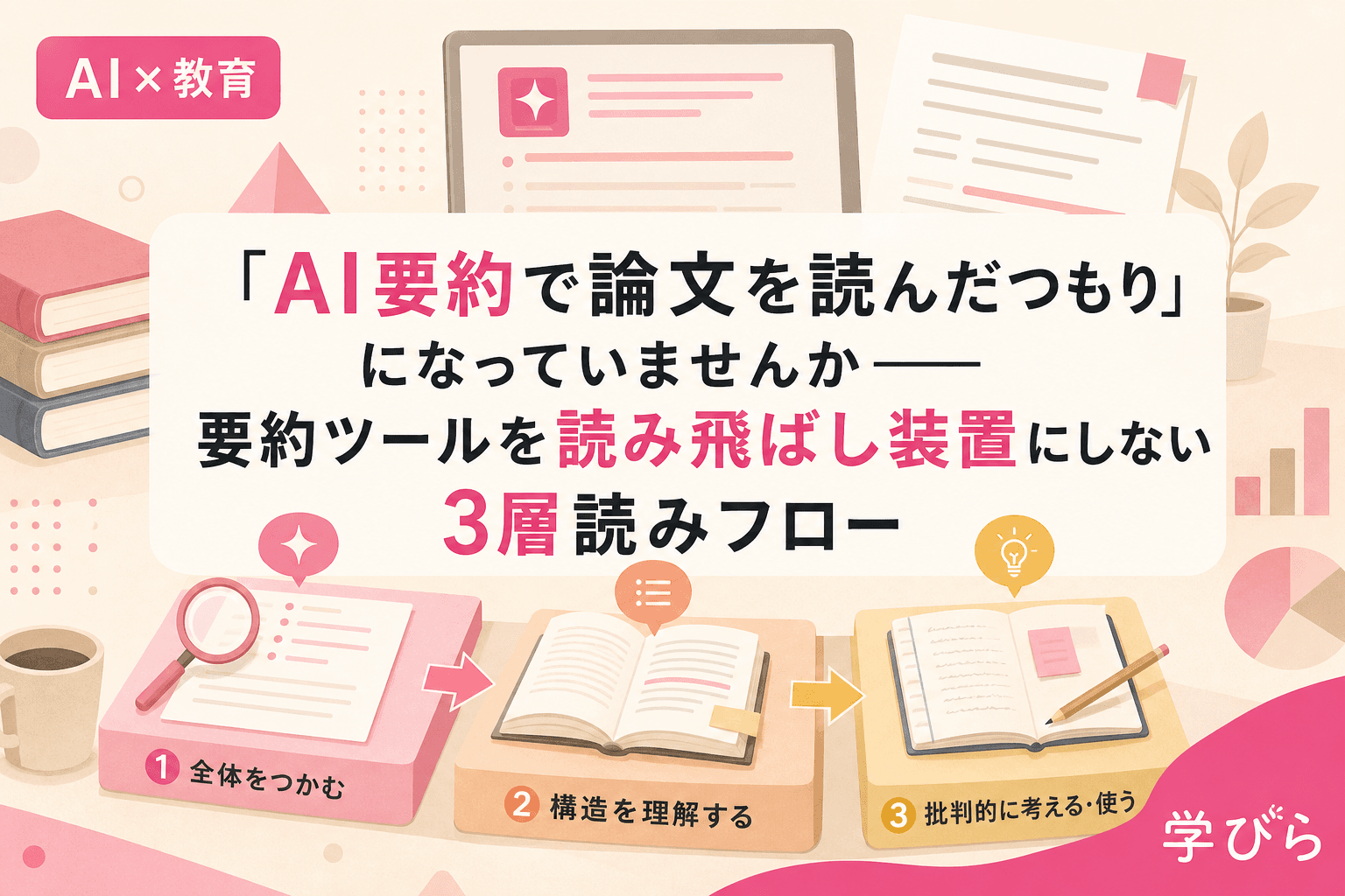 「AI要約で論文を読んだつもり」になっていませんか――要約ツールを読み飛ばし装置にしない3層読みフロー