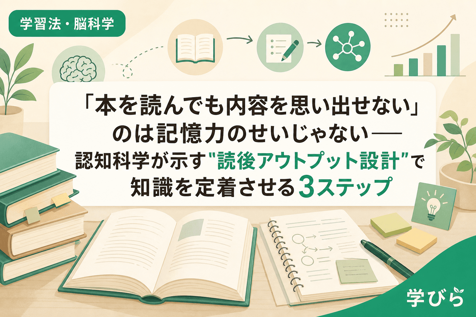 「本を読んでも内容を思い出せない」のは記憶力のせいじゃない――認知科学が示す"読後アウトプット設計"で知識を定着させる3ステップ