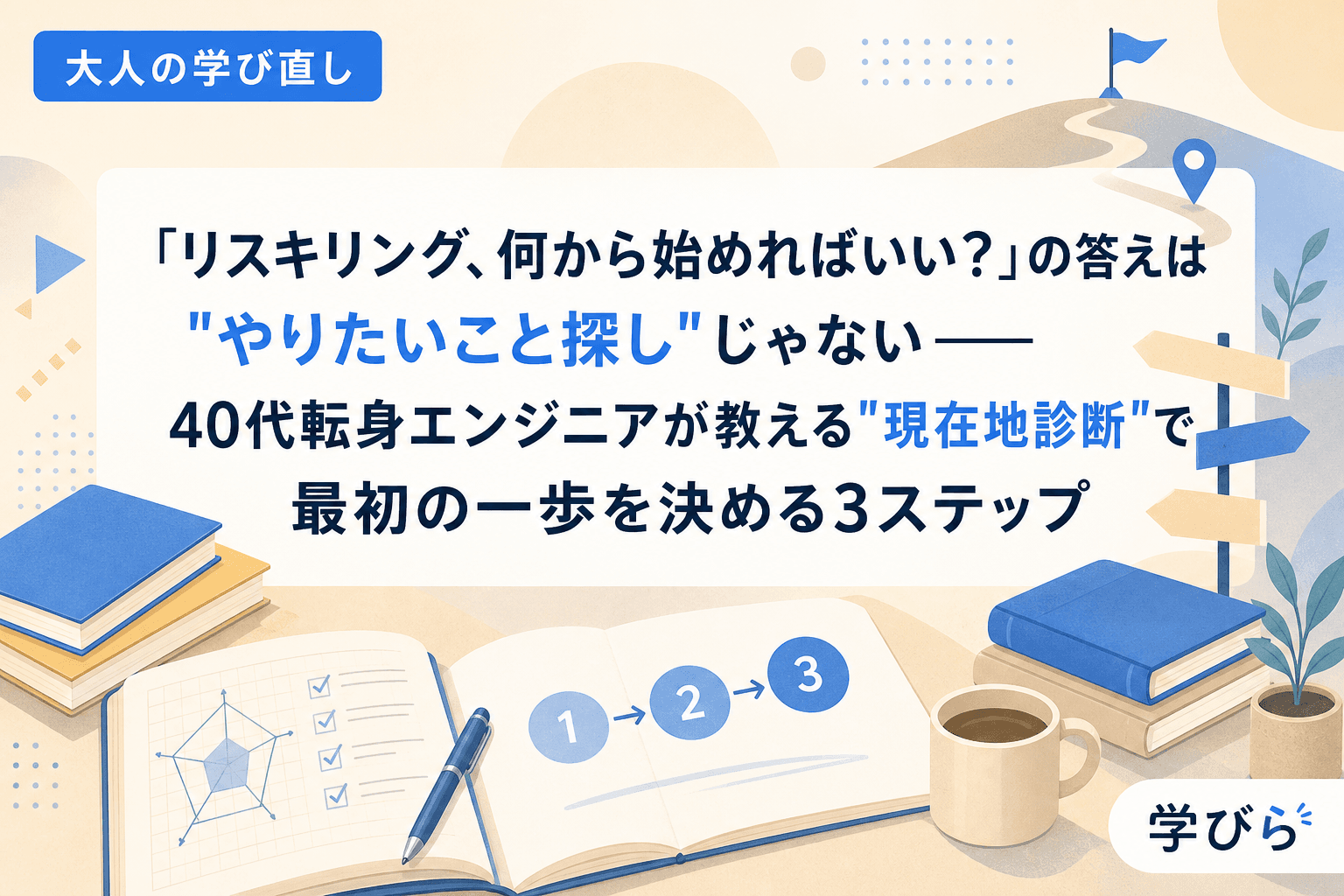 「リスキリング、何から始めればいい?」の答えは"やりたいこと探し"じゃない――40代転身エンジニアが教える"現在地診断"で最初の一歩を決める3ステップ