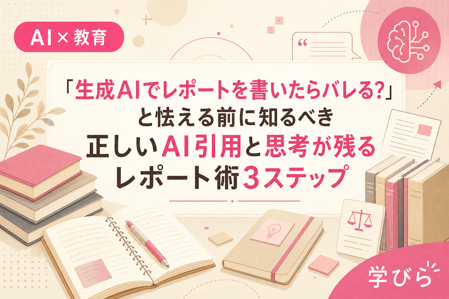 「生成AIでレポートを書いたらバレる?」と怯える前に知るべき正しいAI引用と思考が残るレポート術3ステップ